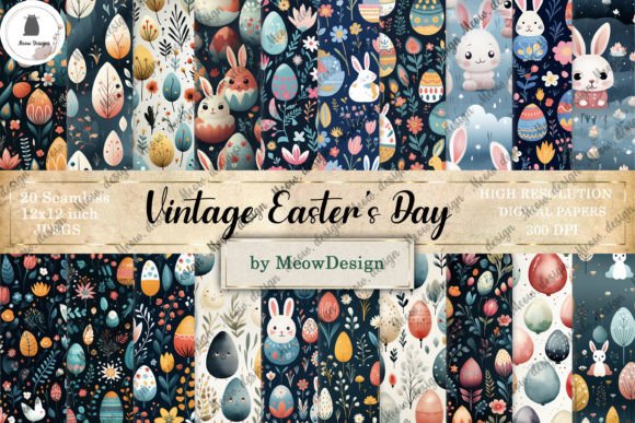 Download Vintage Easter Digital Papers - Easter digital papers Collection
