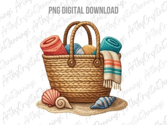 Download Summer Beach Bag Basket Clipart PNG - Premium Resources