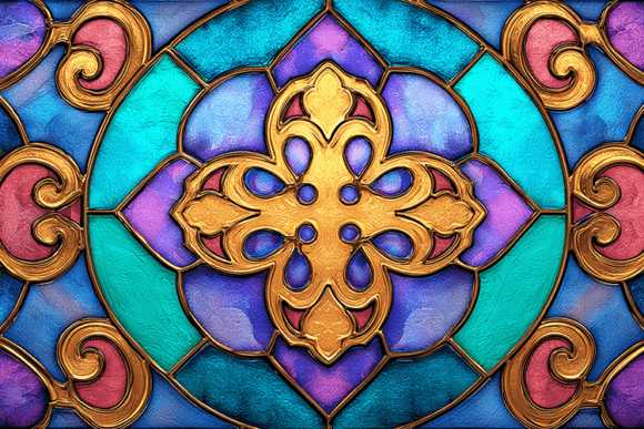 Download Golden Quatrefoil Glass Cross - Quatrefoil Collection