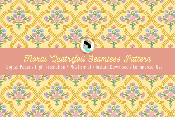 Download Floral Quatrefoil Seamless Pattern PNG - Quatrefoil Collection