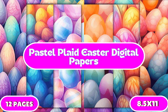 Download Pastel Plaid Easter Digital Papers - Easter digital papers Collection