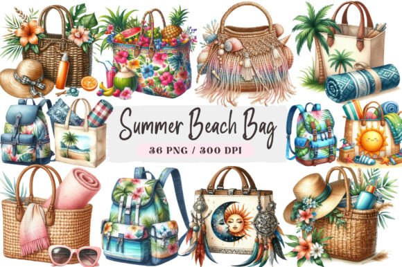 Download Summer Beach Bag Clipart Bundle - Premium Resources