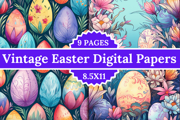 Download Vintage Easter Digital Papers - Easter digital papers Collection